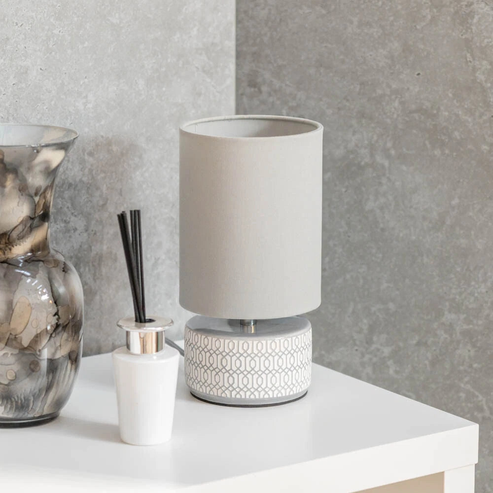 STYLA - Grey & White Ceramic Table Lamp Base Light