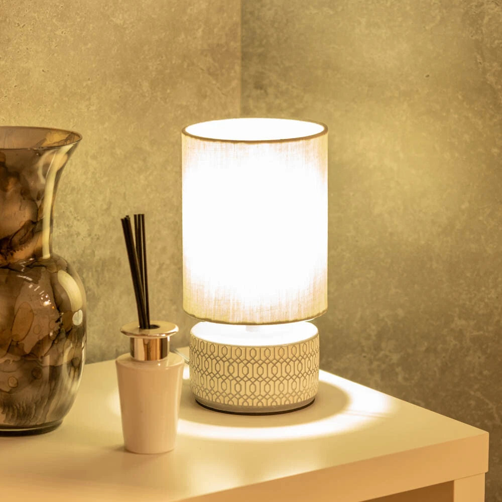 STYLA - Grey & White Ceramic Table Lamp Base Light