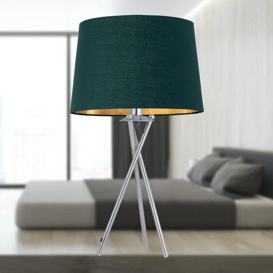 CHROMAS - Chrome Table Lamp Bedside Lights Green & Gold Shade
